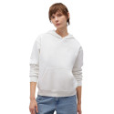 Kapüşonlu Beyaz Basic Sweatshirt