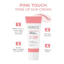 Sinoz Pink Touch Spf 50 Cilt Aydınlatıcı Ton Eşitleyici Pembe Yüz Güneş Kremi 50 ml