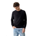 Siyah Pamuk Yumuşak Dokulu Standart Fit Basic Erkek Sweatshirt