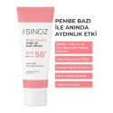 Sinoz Pink Touch Spf 50 Cilt Aydınlatıcı Ton Eşitleyici Pembe Yüz Güneş Kremi 50 ml