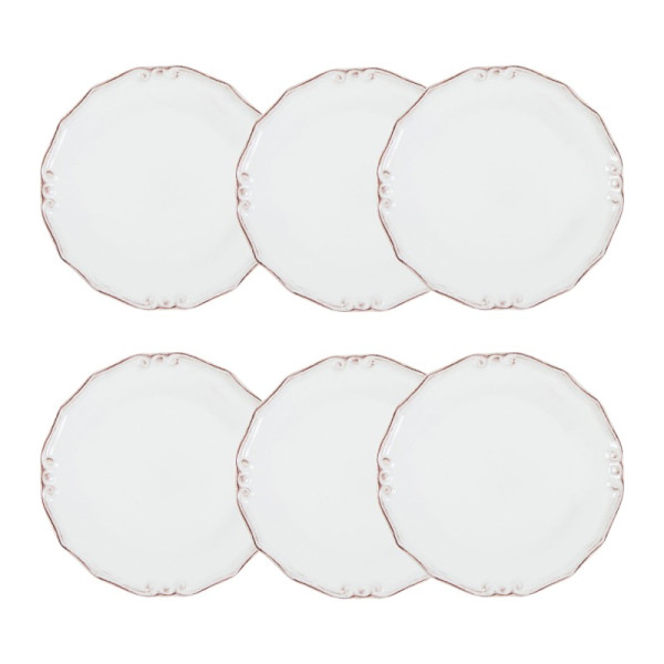 EKRU 6 LI PASTA TABAĞI SETİ -20CM-EKRU