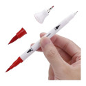 ART PROFFESİONAL 36 Lı Çift Uçlu Fırça Ve 0.4 Mm Fine Uçlu Marker Kalem Seti Deri Tarzı Cüzdanlık Kalem Seti Pro