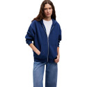 Fermuarlı Kapüşonlu Lacivert Basic Sweatshirt