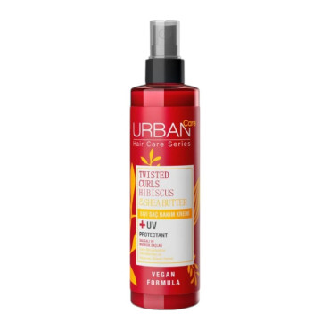 URBAN Care Hibiscus&Shea Butter Kıvırcık ve Dalgalı Saçlara Özel Sıvı Saç Bakım Kremi-Vegan-200 ML