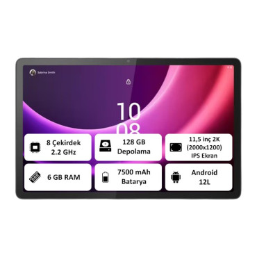 Lenovo Tab P11 6 GB 128 GB 11.5" 2K Tablet + Klavye + Kalem ZABF0302TR