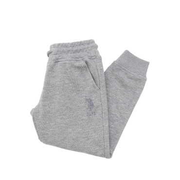 U.S. Polo Assn. Gri Melanj Erkek Çocuk Düz Sweatpant